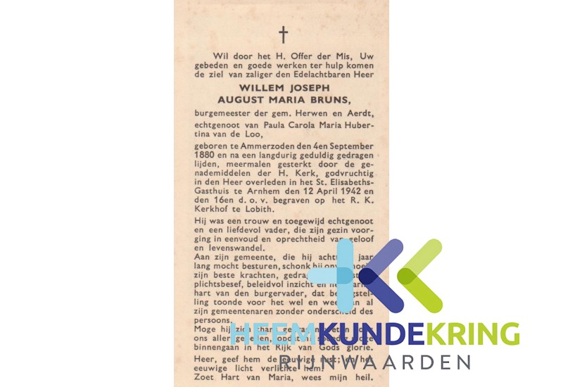 19 bidprentje W,Bruns